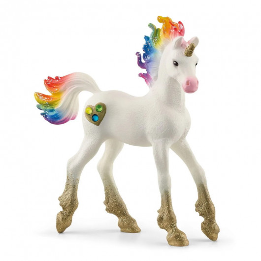 Figurine poulain licorne arc en ciel coeur - Schleich