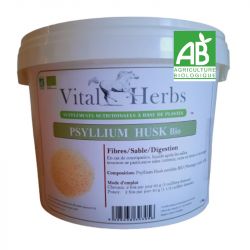 Psyllium Husk Bio transit et digestion cheval chien et chat - Vital Herbs