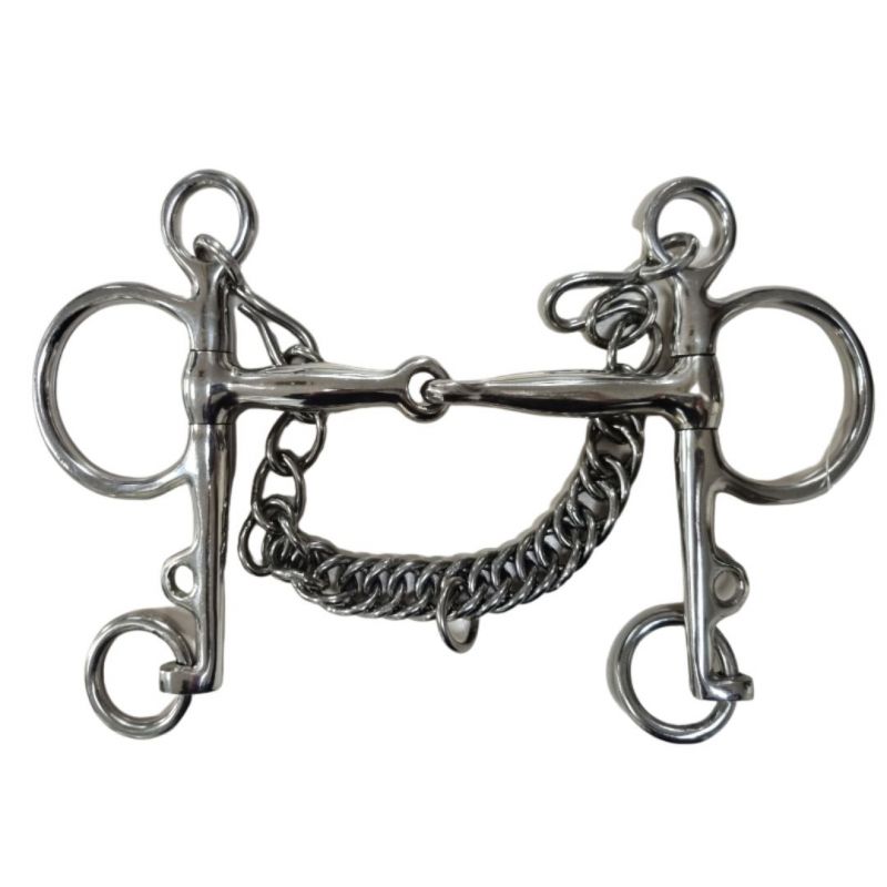 Mors cheval Pelham canon fin avec gourmette 