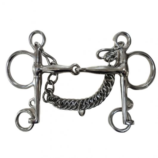 Mors cheval Pelham canon fin avec gourmette 