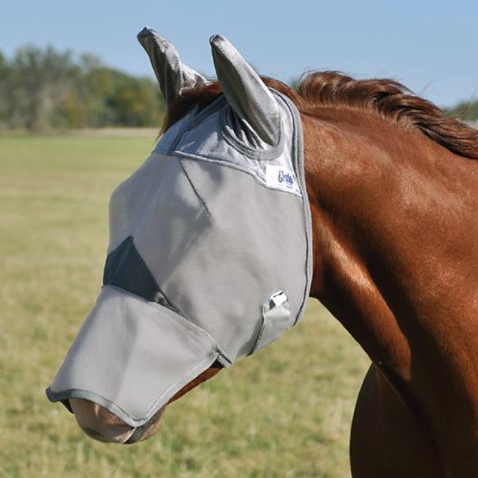 Masque anti-mouche anti-UV cheval intégral avec oreilles Crusader - Cashel