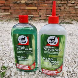 Equestra Pack anti-démangeaisons cheval Shampoing + lotion arbre à thé - Leovet