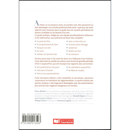 Livre Le grand guide de l'âne - France Agricole