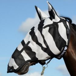 Masque anti-mouche et anti-UV cheval Buzz-off full face Zebra - Bucas