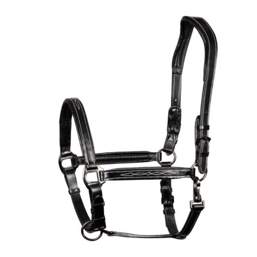 Licol cuir cheval anatomique Supreme noir - Harry's Horse