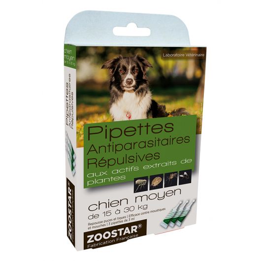 Pipettes antiparasitaires et répulsives chien - Zoostar