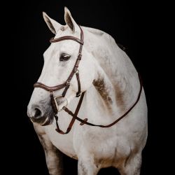 Bridon cuir anatomique cheval Micklem Rambo Deluxe - Horseware