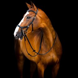 Bridon cuir anatomique cheval Micklem Rambo Deluxe Competition - Horseware