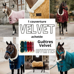1 couverture Velvet Kentucky achetée, 1 paire de guêtres Velvet mouton offerte