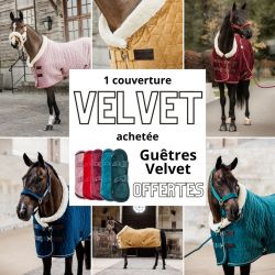 1 couverture Velvet Kentucky achetée, 1 paire de guêtres Velvet offerte