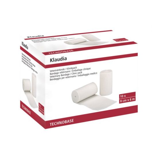 Bandage vétérinaire cheval non élastique Klaudia 6m X 8 cm (boite de 10)