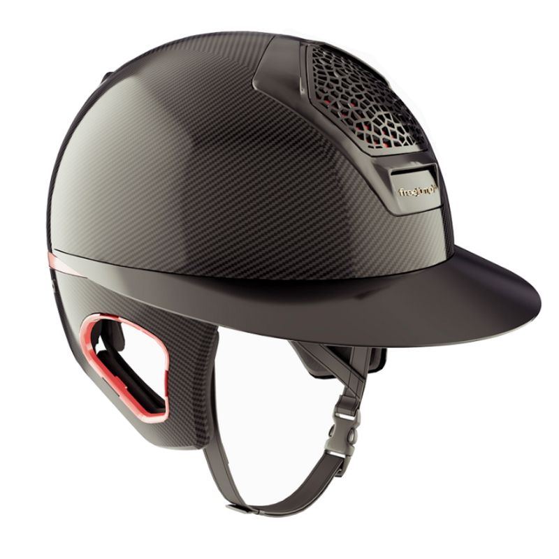 Casque équitation Voronoï Custom Rose/Gold (Avec protection temporale) - Freejump