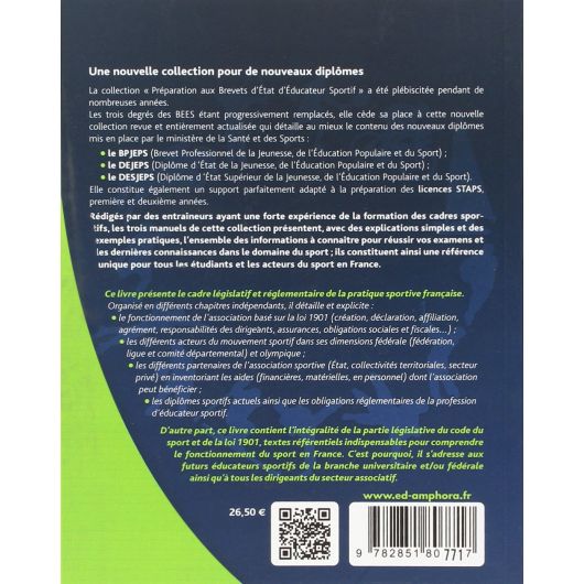 Préparation aux diplômes d'éducateur sportif Tome 2 - Amphora