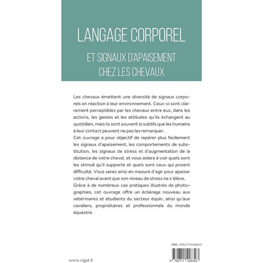 Langage corporel et signaux d'apaisement chez les chevaux - Vigot