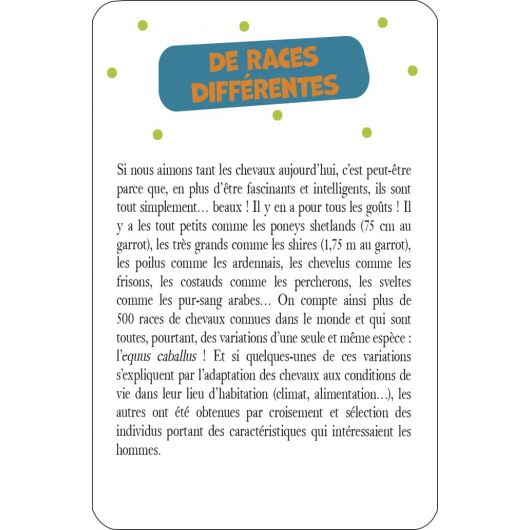 52 cartes pour tout savoir sur les chevaux - Edition 365
