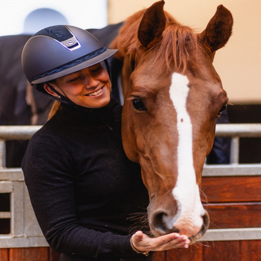 Casque équitation Miss Shield 2.0 Top Flower Blason Crystal - Samshield