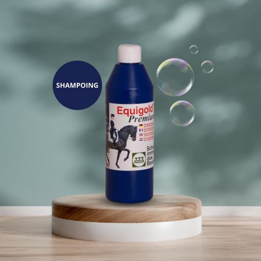 Shampoing protéines de soie 500 ml Equigold Premium - Stassek Shampoing protéines de soie 500 ml Equigold Premium - Stassek