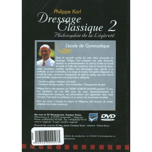 DVD Dressage Classique Volume 2 : L'école de gymnastique 