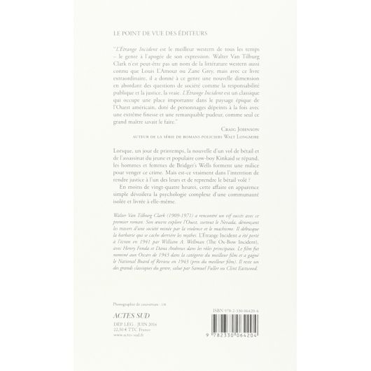 L'étrange incident - Actes Sud