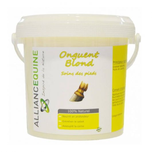 Onguent cheval au laurier Graisse à Pieds Alliance Equine blond - Equestra Onguent cheval au laurier Graisse à Pieds Alliance Equine blond - Equestra