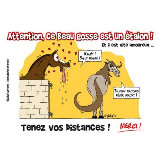Plaque de box-écurie-manège humouristique - Géhef Cartoons Plaque de box-écurie-manège humouristique - Géhef Cartoons