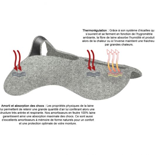 Amortisseur dos cheval à pont feutre et laine - Ronzon Legend 