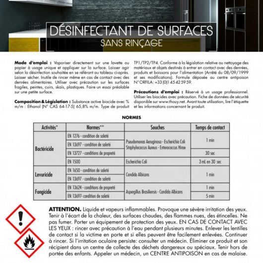 Spray désinfectant box, van et écurie cheval virucide multisurfaces 750 ml