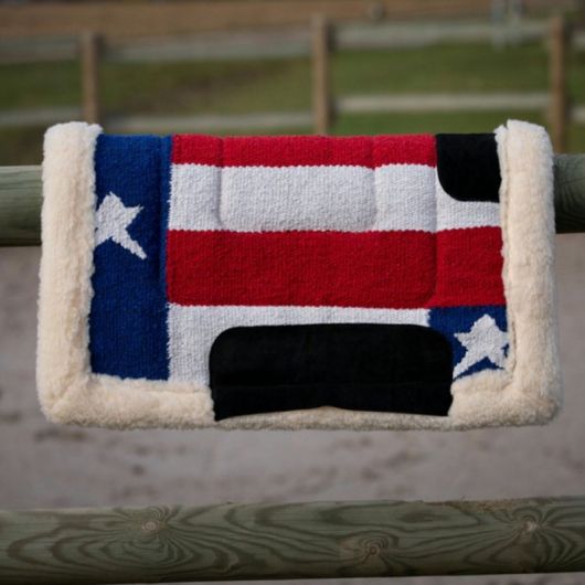 Pad Western cheval drapeau Texan USA doublure mouton