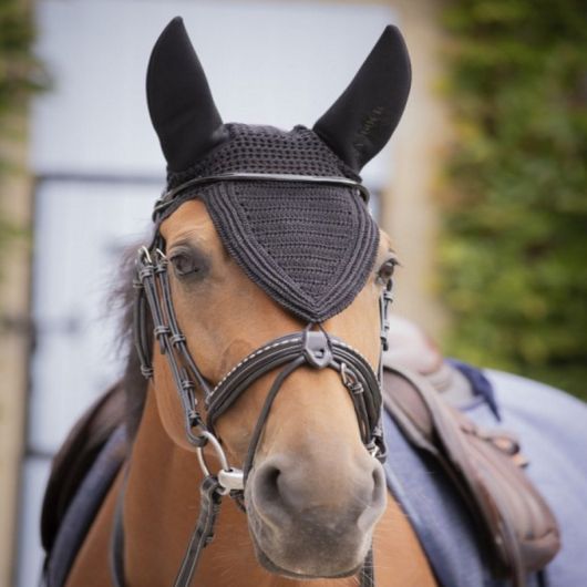 Bonnet anti-mouche anti-bruit cheval long Soundless - Paddock Sport Bonnet anti-mouche anti-bruit cheval long Soundless - Paddock Sport
