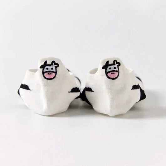 Socquettes blanches languette vache 