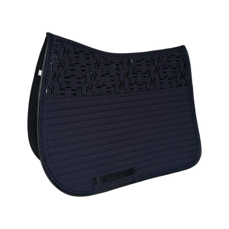 Tapis De Selle Dressage Bello-Equine, Poly-coton Bleu Marine, Taille Grand/pleine, Neuf