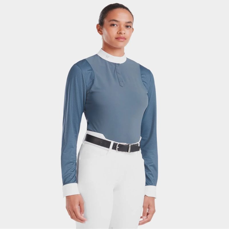 Chemise D'équitation Ariat Horse Bit | Manches Longues, Fermeture Zip 1/4 | Taille Petite | Occasion Peu Portée