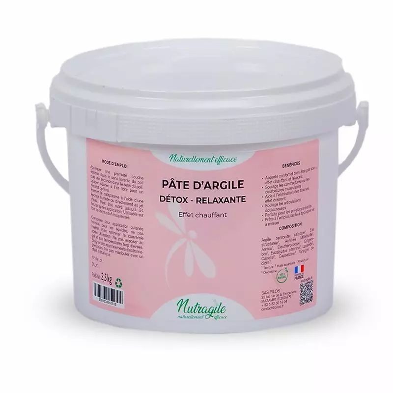 Argile cheval naturelle Détox Relaxante 2.5 Kg Date courte - Nutragile