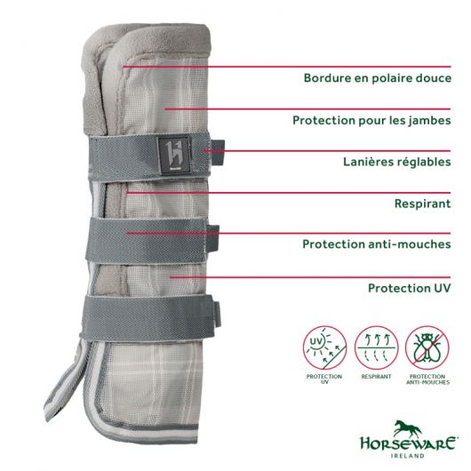 Gûetres anti-mouche anti-uv cheval Newmarket - Horseware 