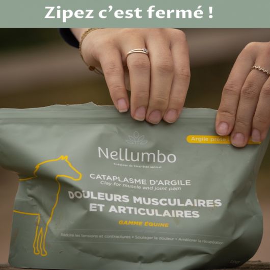 Cataplasme d'argile cheval - Douleurs musculaires et articulaires - Nellumbo