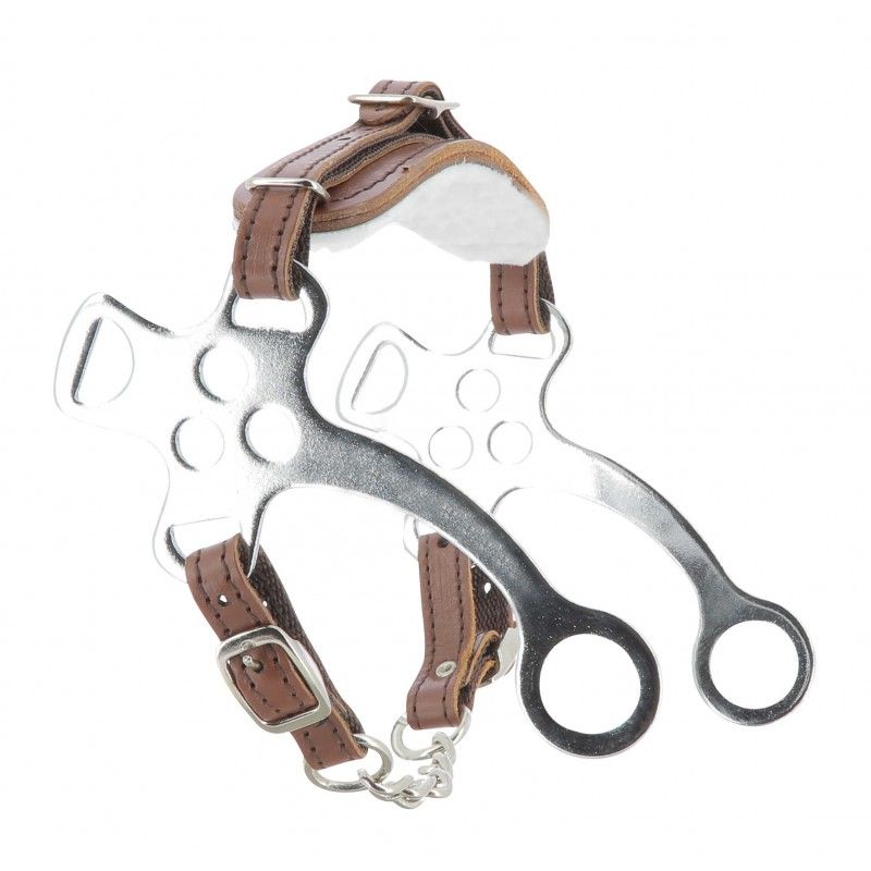 Hackamore cheval gourmette cuir Metalab