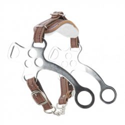 Hackamore cheval gourmette cuir Metalab
