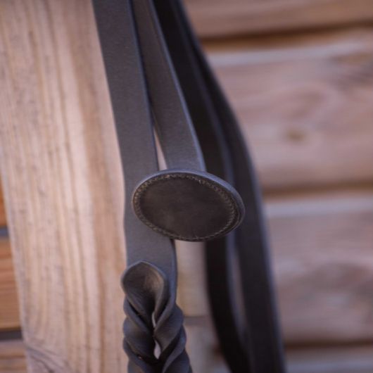 Longe de présentation cheval cuir et double chaine - Paddock Sports