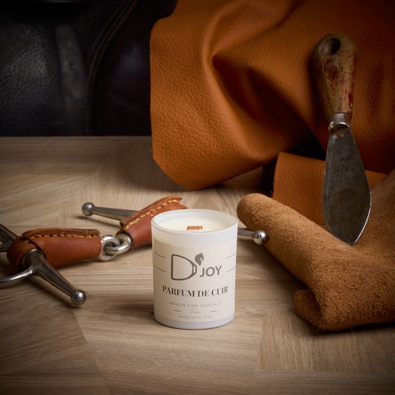 Bougie cheval équitation Parfum de cuir Mini format - D'joy 