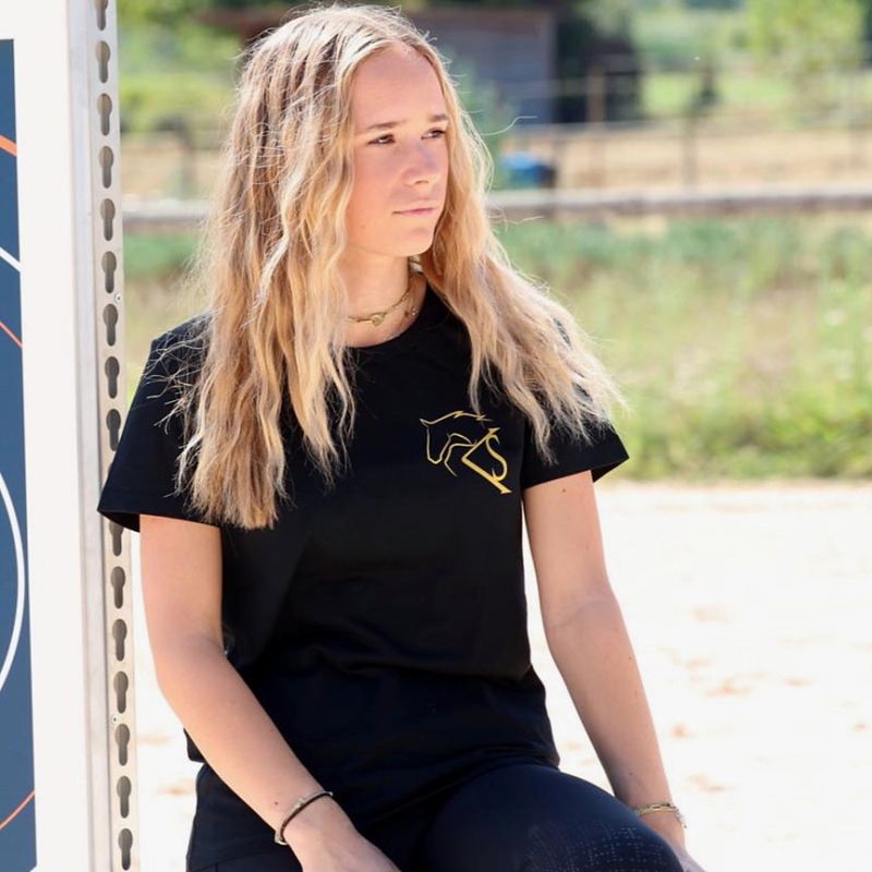 Tee shirt équitation Femme logo or - Kevin Staut Collection 