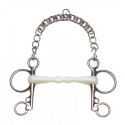 Mors pelham cheval droit résine pomme Flexi