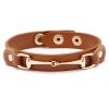 Bracelet cuir vegan mors doré 