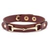 Bracelet cuir vegan mors doré 
