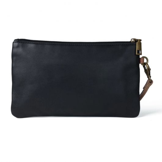 Pochette en cuir cavalière motifs mors doré 