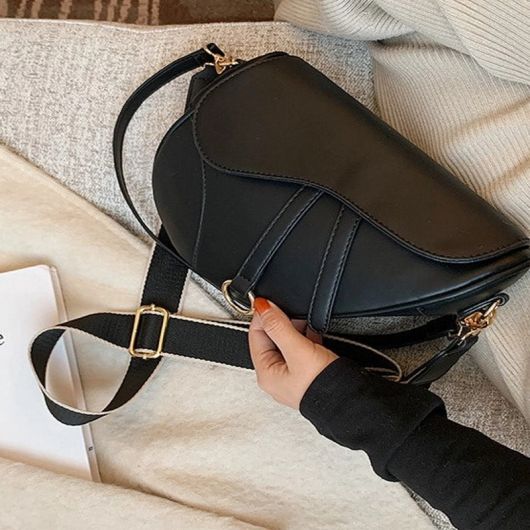 Sac à main bandoulière cuir vegan forme selle anglaise