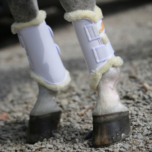 Guêtres postérieures cheval cuir et mouton synthétique- Kentucky