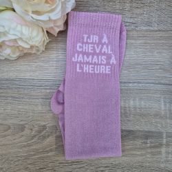 Chaussettes équitation à paillettes - Tjr à cheval, jamais à l'heure -