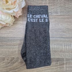 Chaussettes à paillettes équitation - Le Cheval c'est le S - 