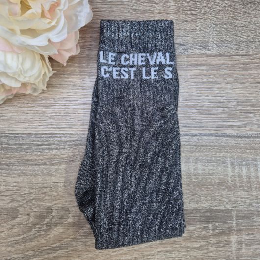 Chaussettes à paillettes équitation - Le Cheval c'est le S - 