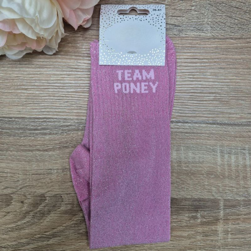 Chaussettes à paillettes équitation - Team Poney - 